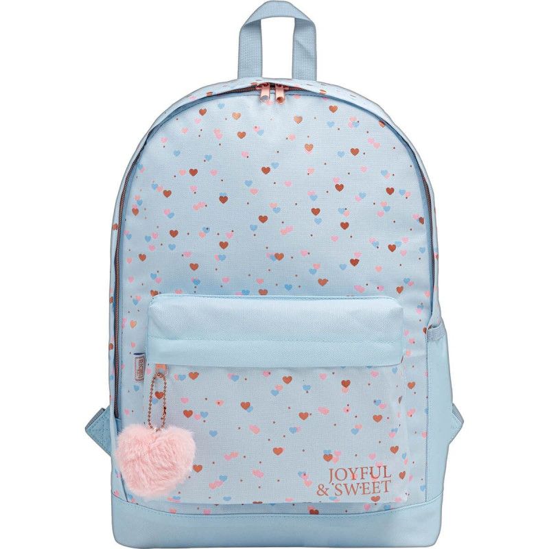 MOCHILA DE COSTAS ACADEMIE CORACAO AZUL METALIZADO TILIBRA - REF. 34780 - 1 UNIDADE