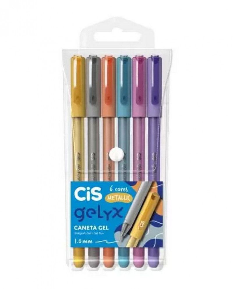 CANETA CIS GELYX 1.0 MM ESTOJO COM 6 METALICAS - REF. 5.7118 - 1 UNIDADE