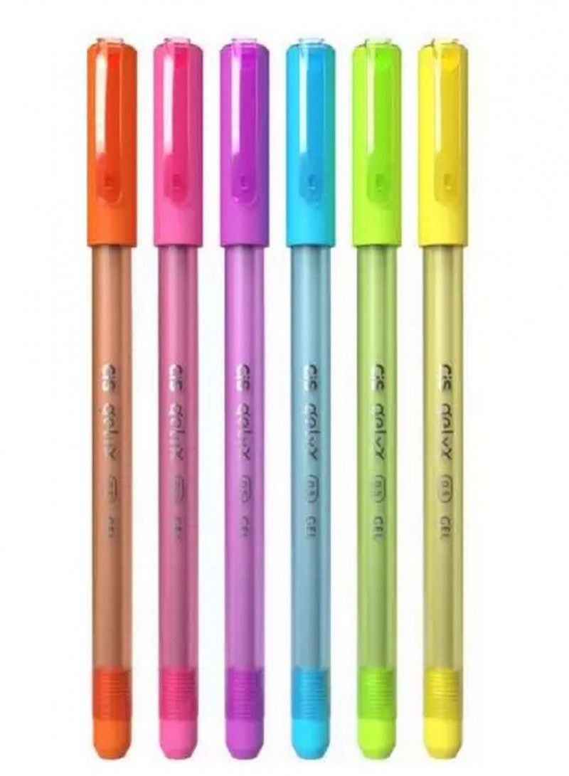 CANETA CIS GELYX 1.0 MM ESTOJO COM 6 CORES NEON - REF.5.7116 - 1 UNIDADE
