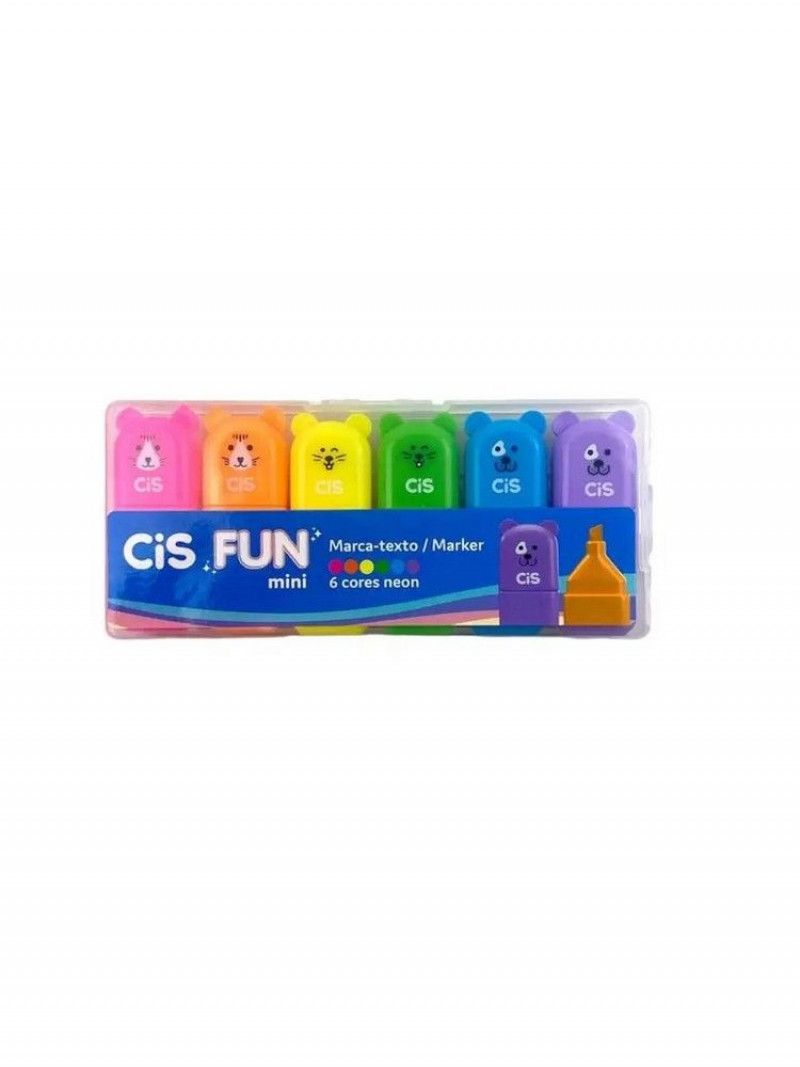 CIS FUN MARCA TEXTO ESTOJO COM 6 CORES NEON - REF. 5.7165 - 1 UNIDADE