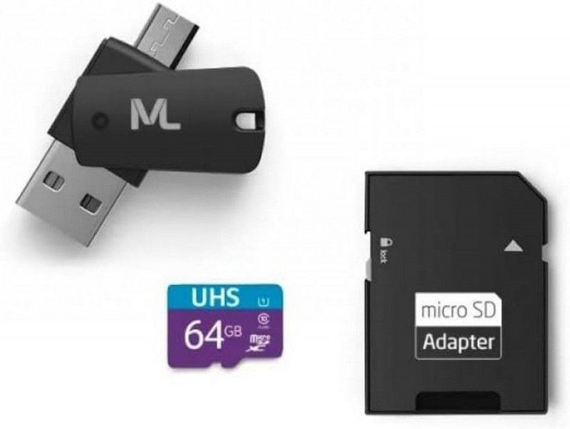 CARTAO DE MEMORIA 64GB+4X1 ADAPTADOR USB+ADAPTADOR SD - REF. MC152 - 1 UNIDADE