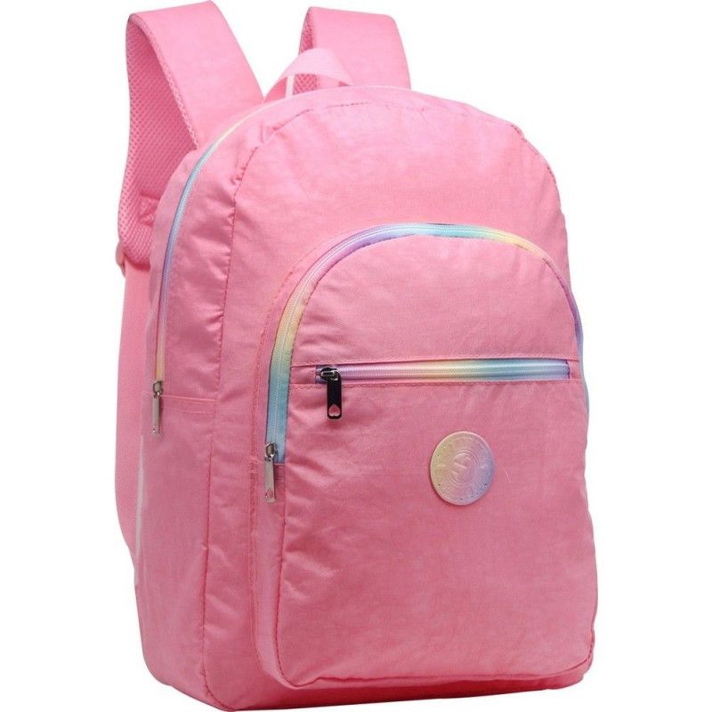 MOCHILA DE COSTAS NYLON BASICS ROSA CLARO YEPP - REF. MB13095 - 1 UNIDADE