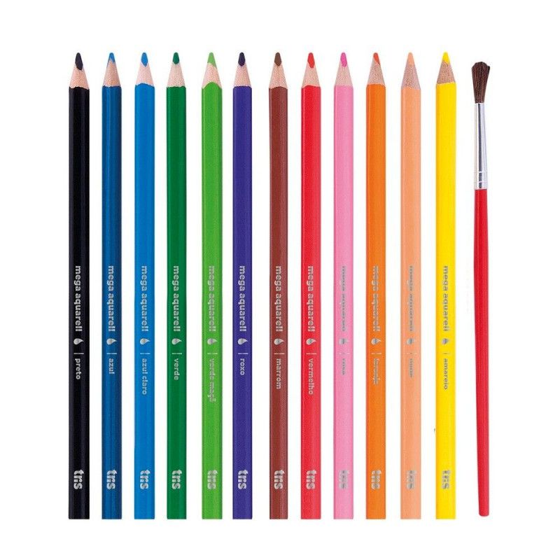 LAPIS 12 CORES AQUARELA + PINCEL TRIS - REF. 614984 - PACOTE COM 6 UNIDADES