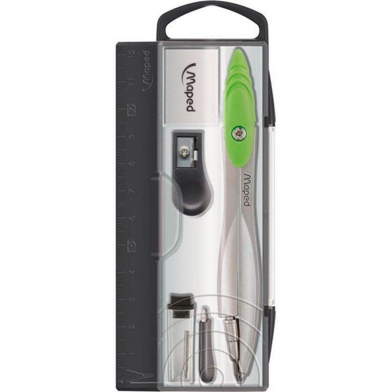 COMPASSO ESCOLAR METAL 5 PECAS STUDY MAPED - REF. 119405 - 1 UNIDADE SORTIDA