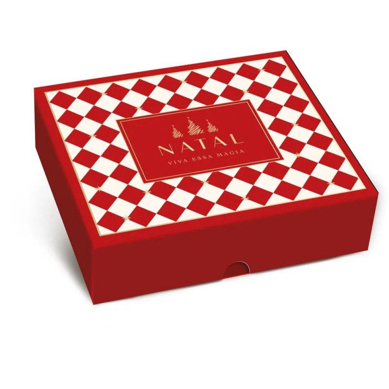 CAIXA DE PRESENTE RETANGULAR TAMPA/FUNDO LINES M 25X20X5CM  - REF. 13006019 - PACOTE COM 10 UNIDADES