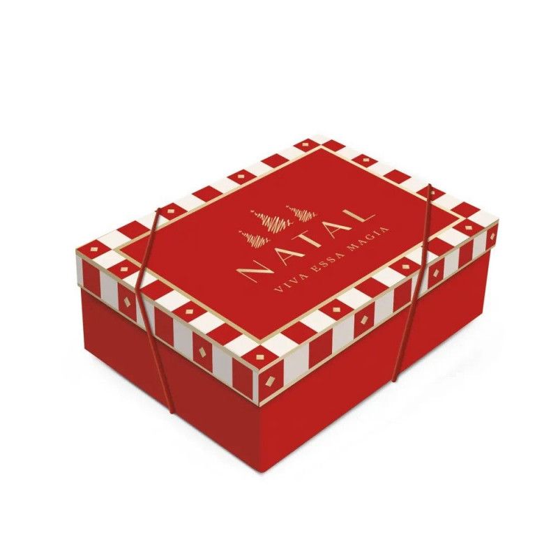 CAIXA PRESENTE RETANGULAR COM TAMPA M LINES 35X25X11CM CROMUS - REF. 13005997 - PACOTE COM 10 UNIDADES