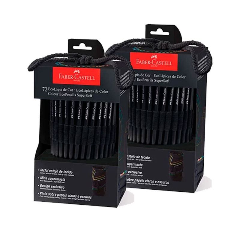 LAPIS 72 CORES SUPERSOFT COM ESTOJO DE TECIDO FABER-CASTELL - REF. 120772SOFT - PACOTE COM 2 UNIDADES