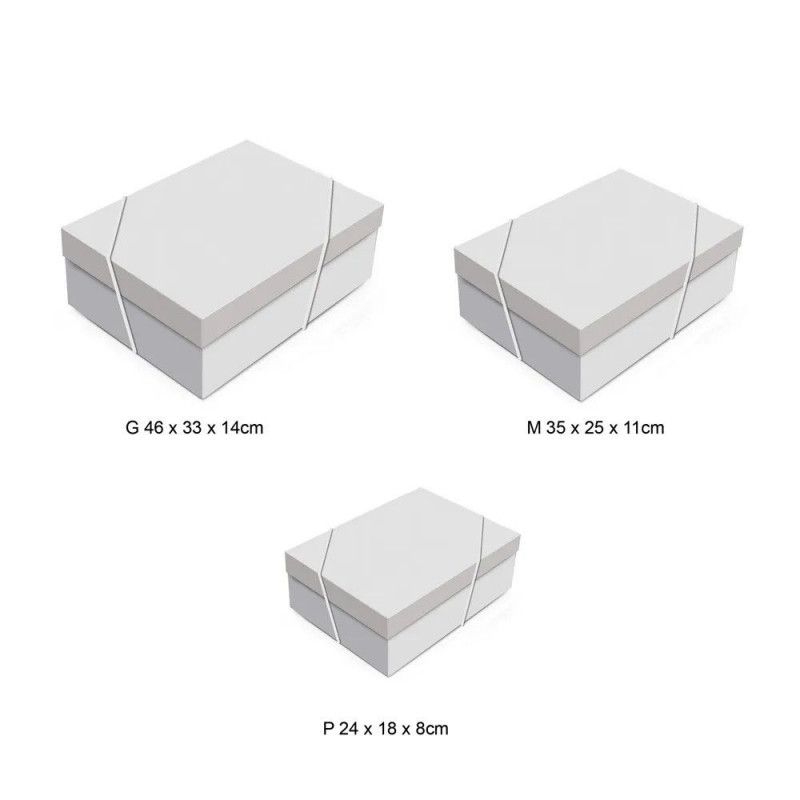 CAIXA DE PRESENTE RETANGULAR COM TAMPA P LINES 24X18X8CM CROMUS - REF. 13005996 - PACOTE COM 10 UNIDADES