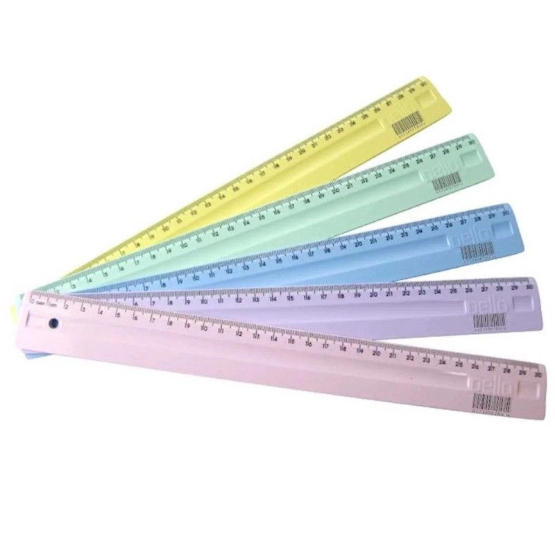 REGUA 30CM SERENA PASTEL SORTIDA DELLO - REF. 3114.SS.0100 - CAIXA COM 100 UNIDADES SORTIDAS