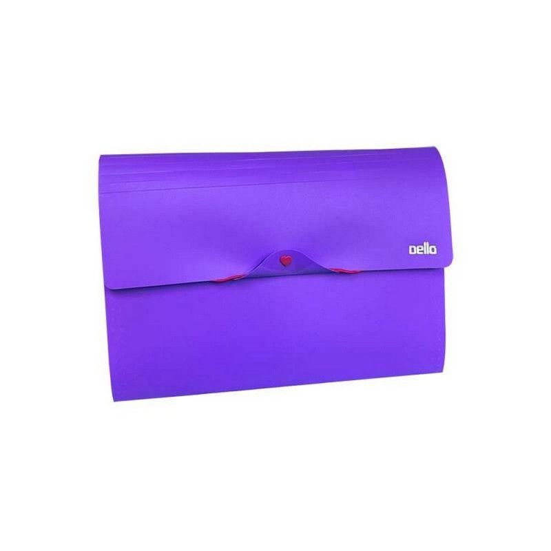 PASTA SANFONADA A4 12 DIVISORIAS ROXO FULL COLOR DELLO - REF. 6107.R - 1 UNIDADE