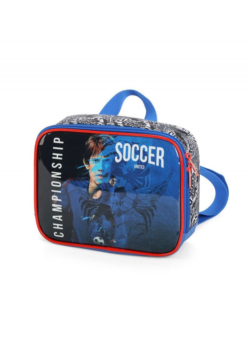 LANCHEIRA DE COSTAS SOCCER AZUL LUXCEL - REF. LA39063FT-AZ - 1 UNIDADE
