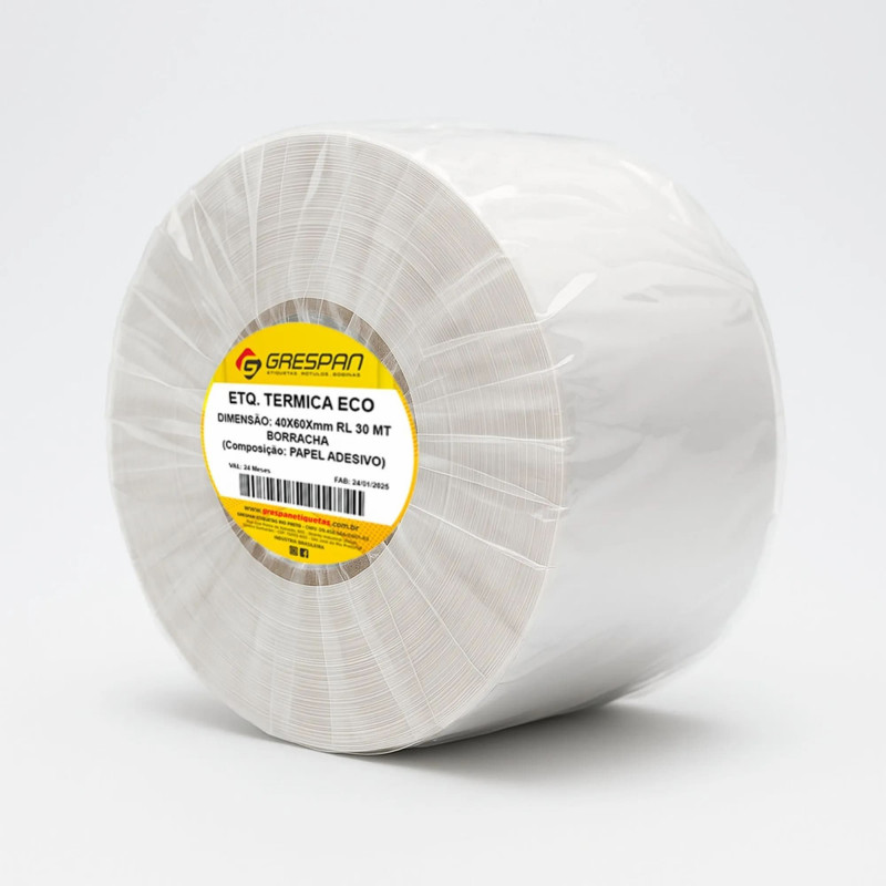 ETIQUETA ADESIVA TERMICA COUCHE 40X60MM GRESPAN - REF. 21448 - 1 UNIDADE