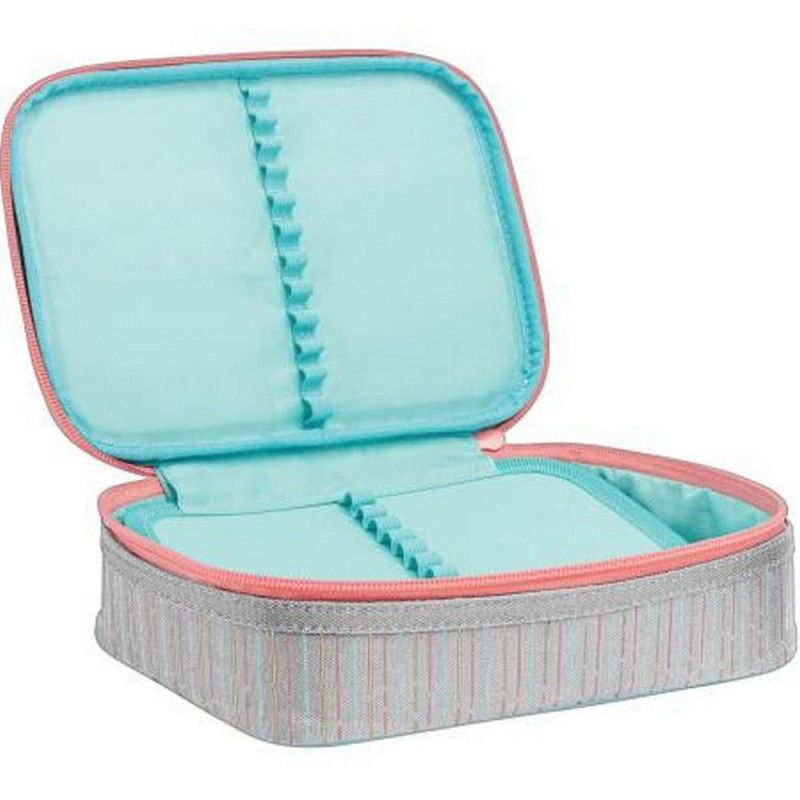 ESTOJO BOX ACADEMIE DOTS CINZA TILIBRA - REF. 34854 - 1 UNIDADE