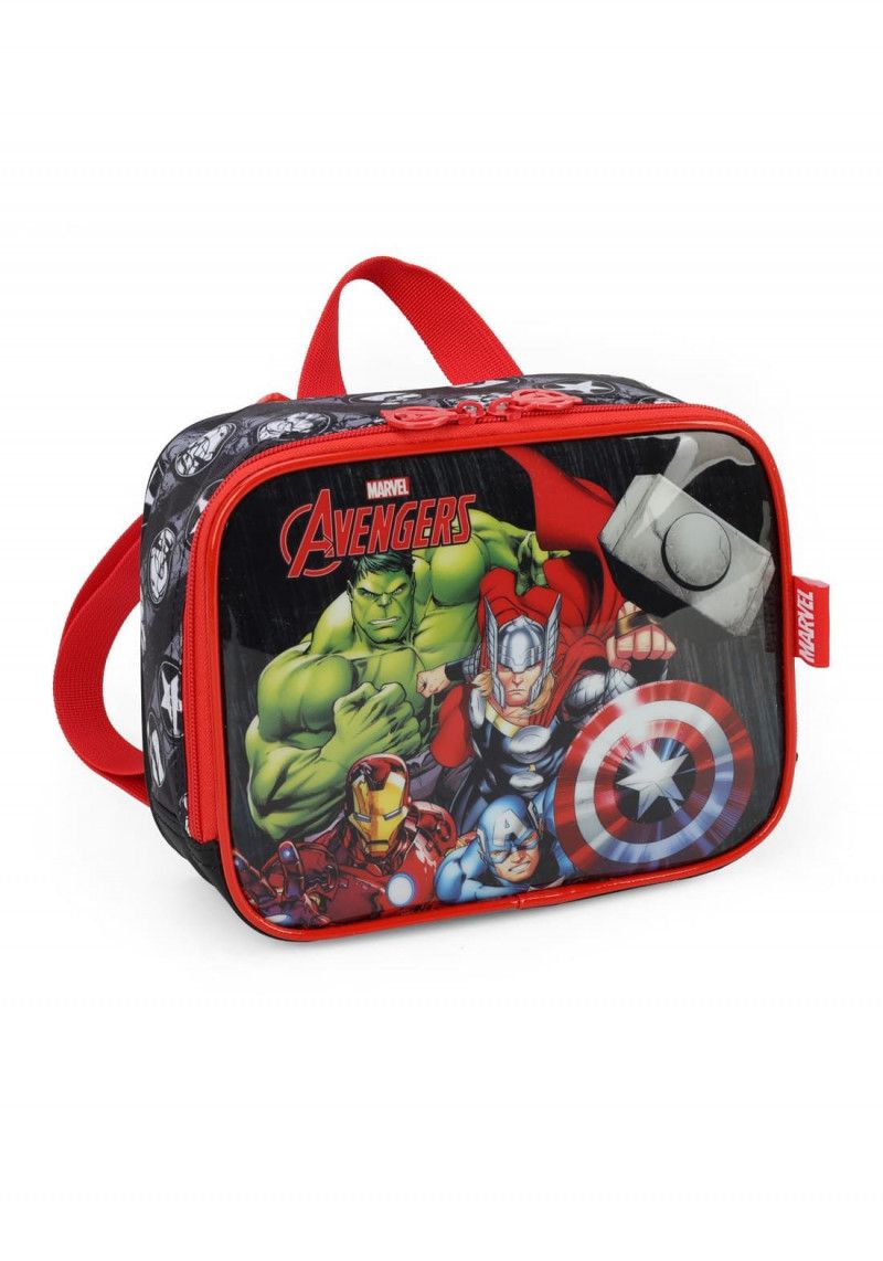 LANCHEIRA DE COSTAS AVENGERS PRETO LUXCEL - REF. LA39503AG-PTO - 1 UNIDADE