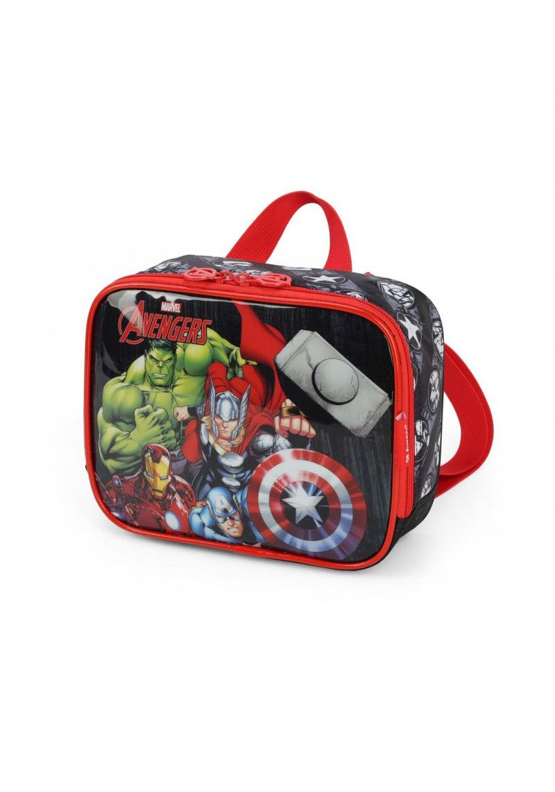 LANCHEIRA DE COSTAS AVENGERS PRETO LUXCEL - REF. LA39503AG-PTO - 1 UNIDADE
