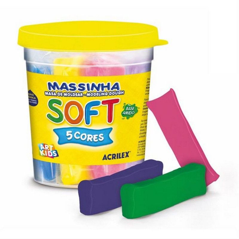 MASSINHA DE MODELAR SOFT 325G COM 5 CORES - REF. 073300000 - 1 UNIDADE