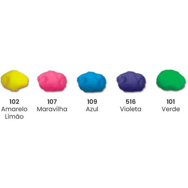 MASSINHA DE MODELAR SOFT 325G COM 5 CORES - REF. 073300000 - CAIXA COM 6 UNIDADES