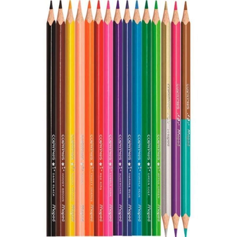 LAPIS 12 CORES + 3 BICOLOR COLORPEPS STAR MAPED - REF. 832073ZV - PACOTE COM 12 UNIDADES