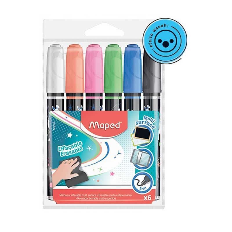 GIZ ESCOLAR LIQUIDO 6 CORES MARKERPEPS MULTIS MAPED - REF. 743557 - 1 UNIDADE