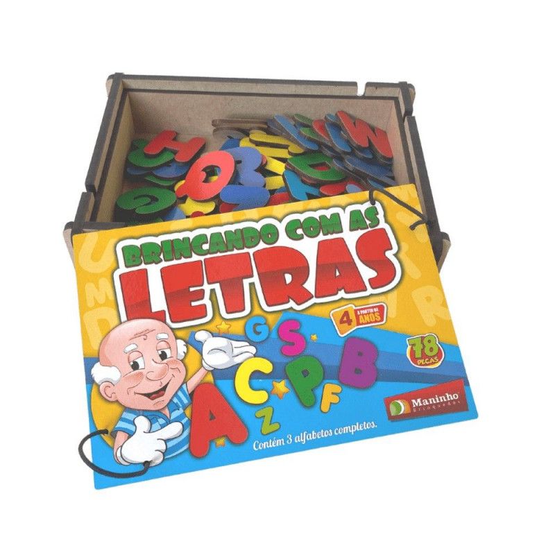 BRINCANDO COM AS LETRAS 78 PECAS MDF MANINHO - REF. 337.7 - 1 UNIDADE