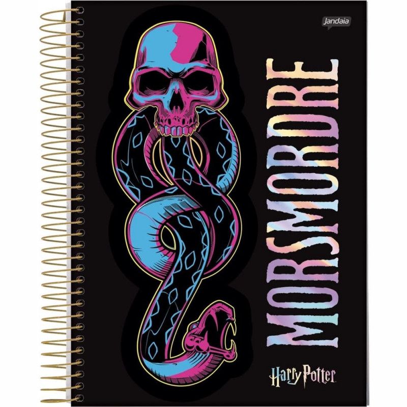 CADERNO ESPIRAL CAPA DURA 1/4 96FL HARRY POTTER JANDAIA - REF. 63598-24 - PACOTE COM 5 UNIDADES