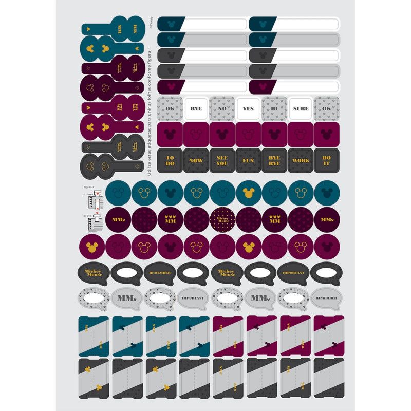 CADERNO 1 MATERIA CAPA DURA 80FL MICKEY ARTS OFFICE JANDAIA - REF. 71357-24 - PACOTE COM 4 UNIDADES
