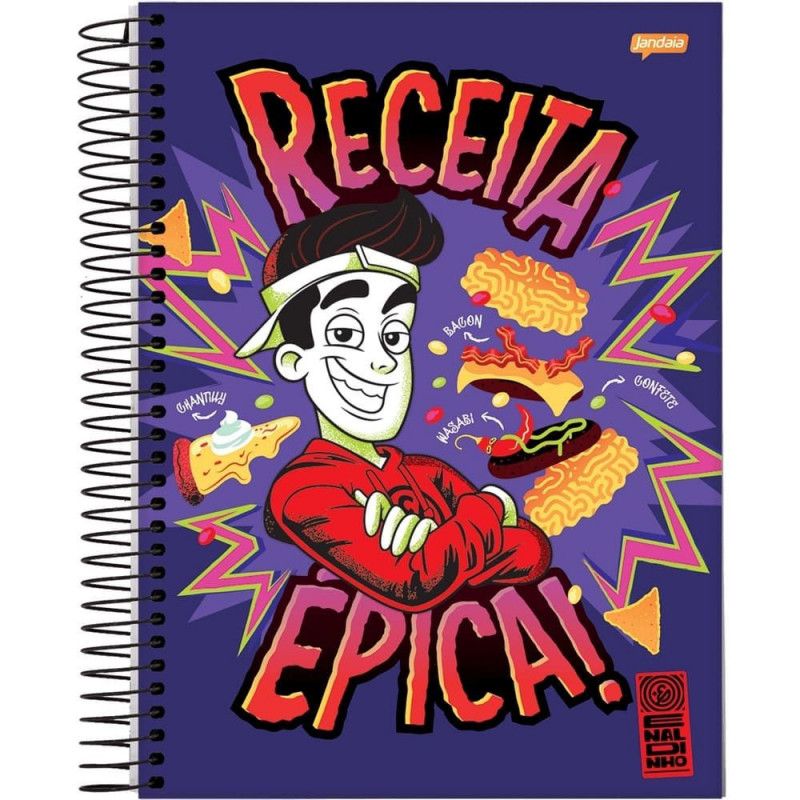CADERNO 1 MATERIA CAPA DURA 80FL ENALDINHO JANDAIA - REF. 74500-24 - PACOTE COM 4 UNIDADES