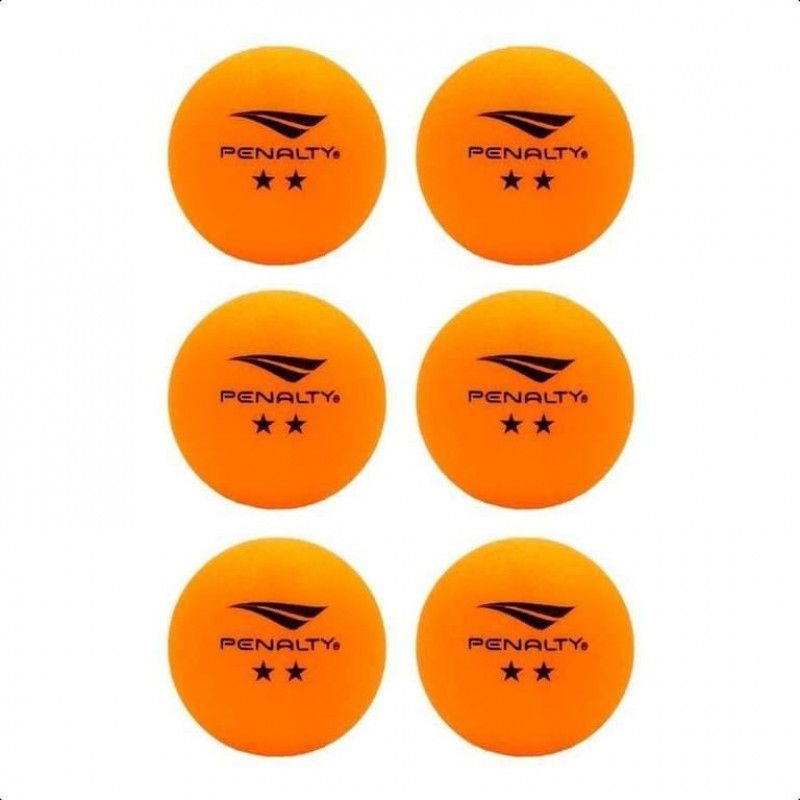 BOLA PING PONG LARANJA COM 6 PENALTY - REF. 6755103000U6 - 1 UNIDADE