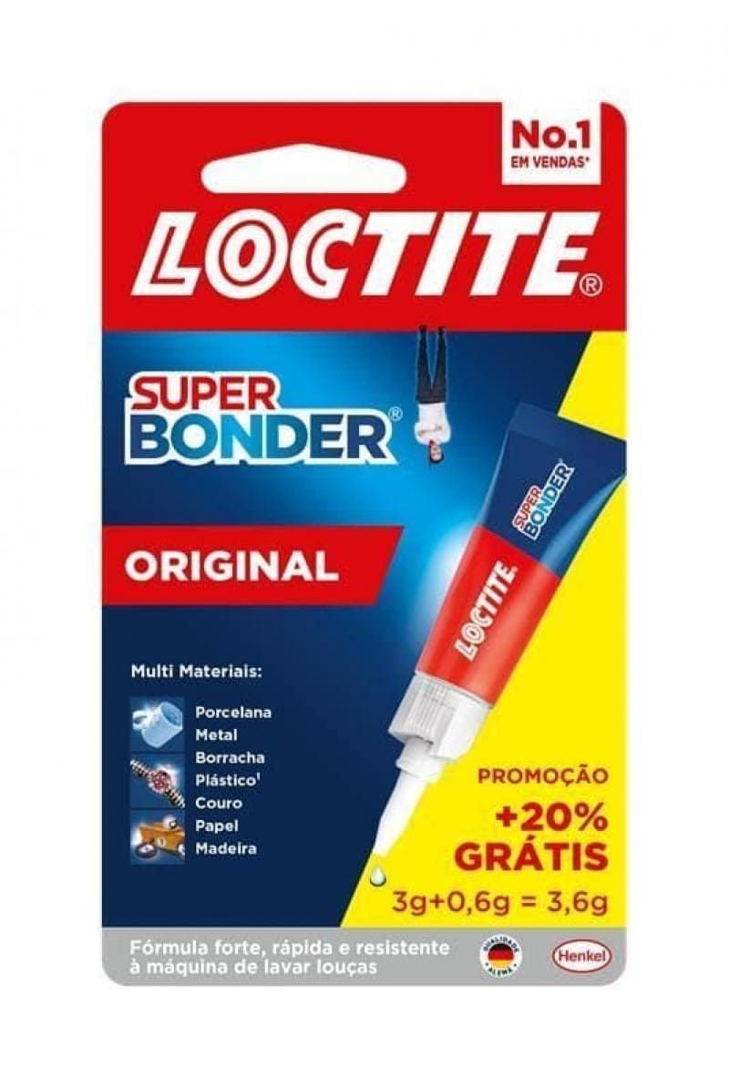 COLA SUPER BONDER 3,6G LOCTITE - REF. 2857840 - CAIXA COM 26 UNIDADES
