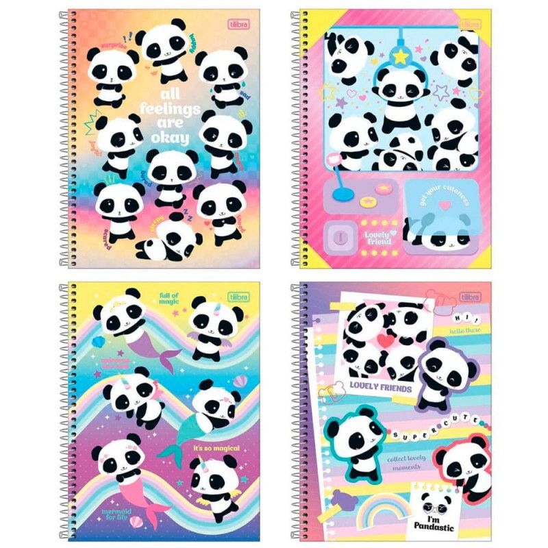CADERNO 1 MATERIA CAPA DURA 80FL LOVELY FRIEND TILIBRA - REF. 34934 - PACOTE COM 4 UNIDADES