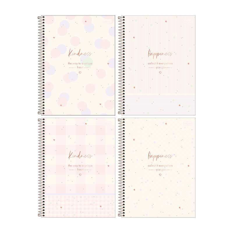 CADERNO 1 MATERIA CAPA DURA 80FL SOHO TILIBRA - REF. 34075 - PACOTE COM 4 UNIDADES