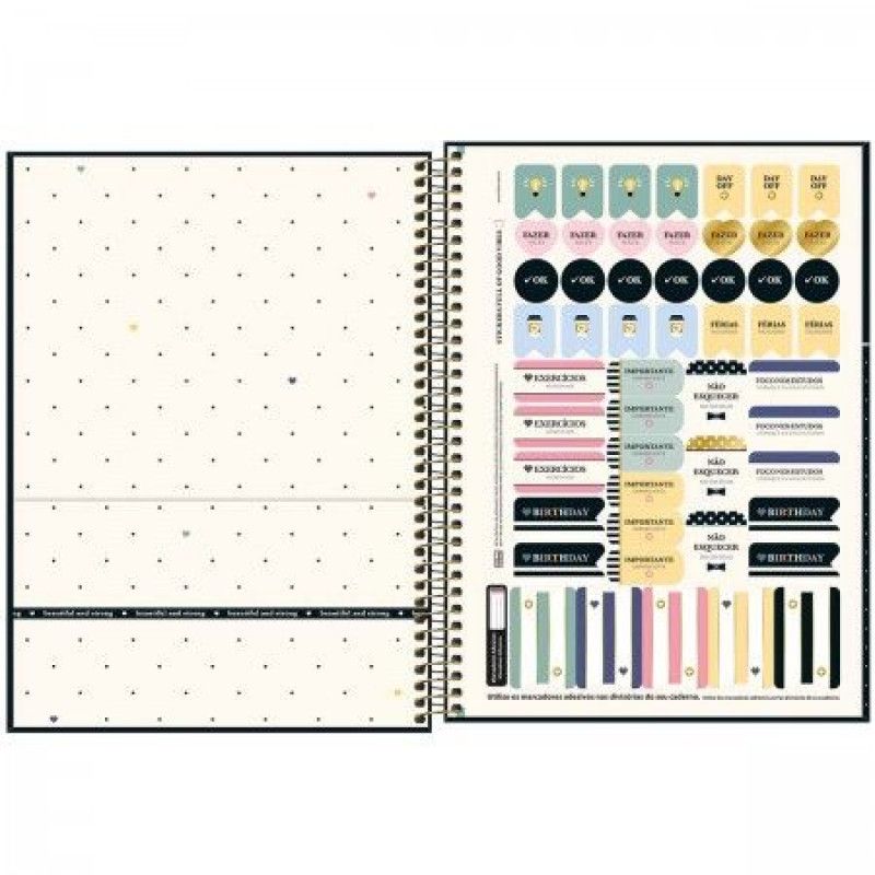 CADERNO 1 MATERIA CAPA DURA 80FL WEST VILLAGE TILIBRA - REF. 34079 - PACOTE COM 4 UNIDADES