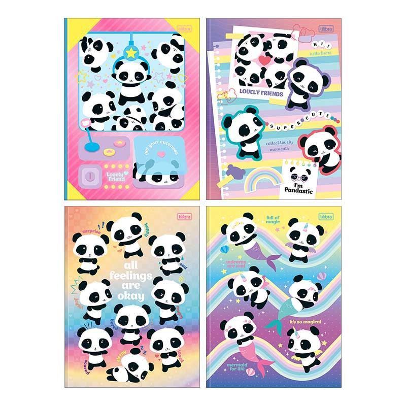 CADERNO BROCHURA CAPA DURA 1/4 80FL LOVELY FRIENDS TILIBRA - REF. 35100 - PACOTE COM 5 UNIDADES