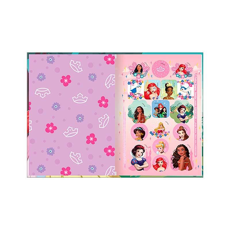 CADERNO BROCHURA 1/4 CAPA DURA 80FL PRINCESAS TILIBRA - REF. 30882 - PACOTE COM 5 UNIDADES