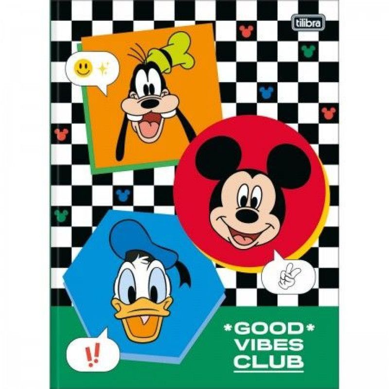 CADERNO BROCHURAO CAPA DURA 80FL MICKEY TILIBRA - REF. 30888 - PACOTE COM 5 UNIDADES