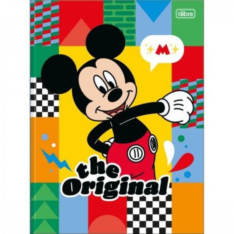 CADERNO BROCHURAO CAPA DURA 80FL MICKEY TILIBRA - REF. 30888 - PACOTE COM 5 UNIDADES