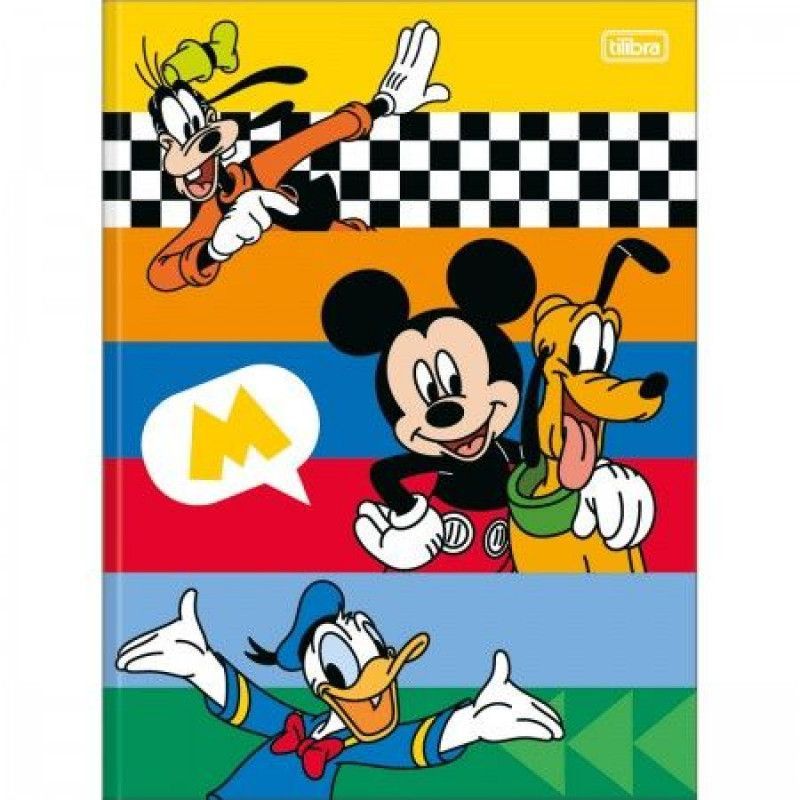 CADERNO BROCHURAO CAPA DURA 80FL MICKEY TILIBRA - REF. 30888 - PACOTE COM 5 UNIDADES