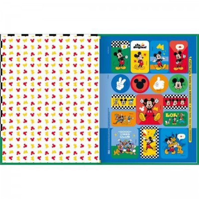 CADERNO BROCHURAO CAPA DURA 80FL MICKEY TILIBRA - REF. 30888 - PACOTE COM 5 UNIDADES