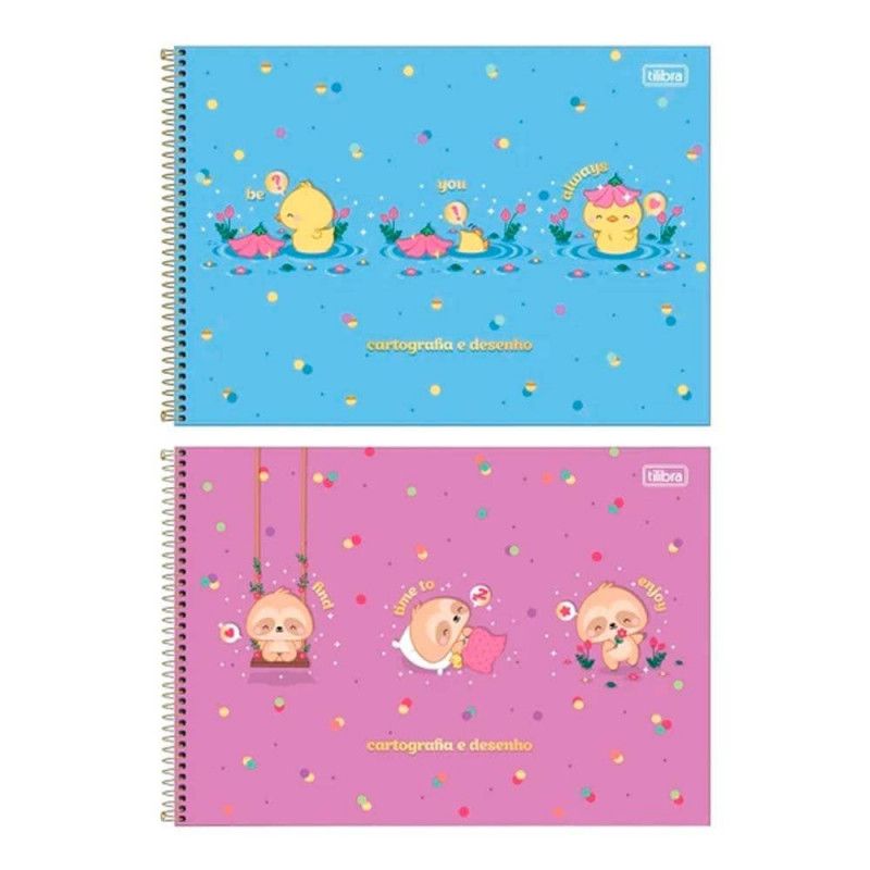 CADERNO DE CARTOGRAFIA E DESENHO ESPIRAL CAPA DURA MELLOW 80 FOLHAS TILIBRA - REF. 350796 - PACOTE COM 4 UNIDADES