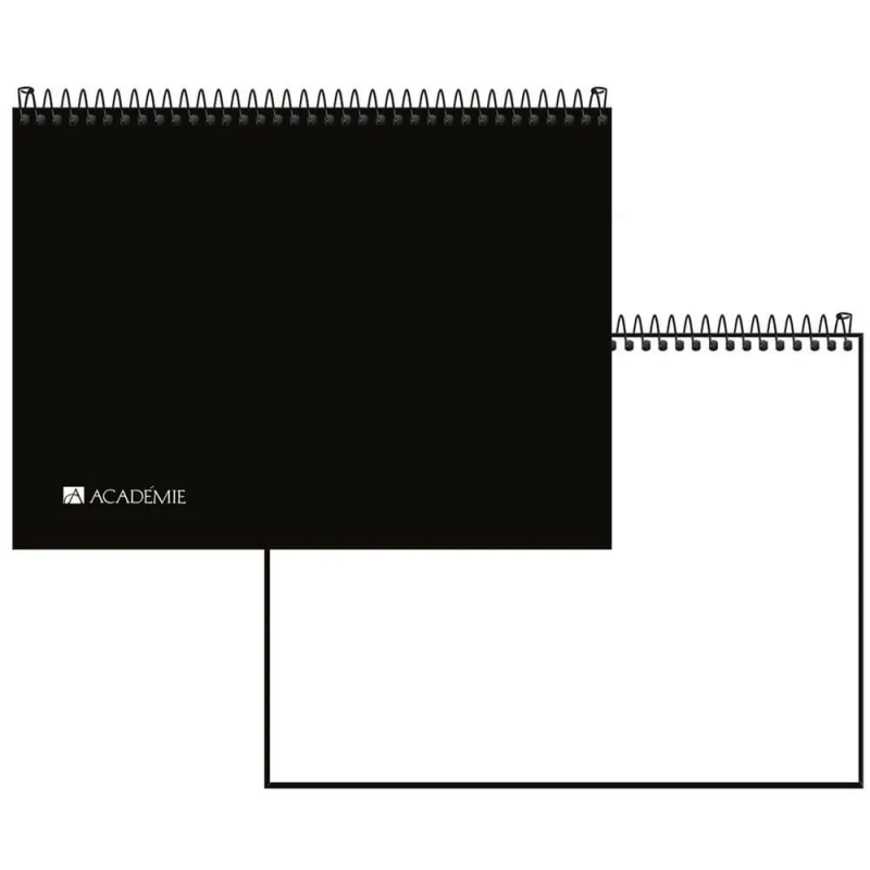 CADERNO CAPA DURA 50FL 150G SKETCH BOOK ACADEMIE PRETO TILIBRA - REF. 32274 - PACOTE COM 5 UNIDADES