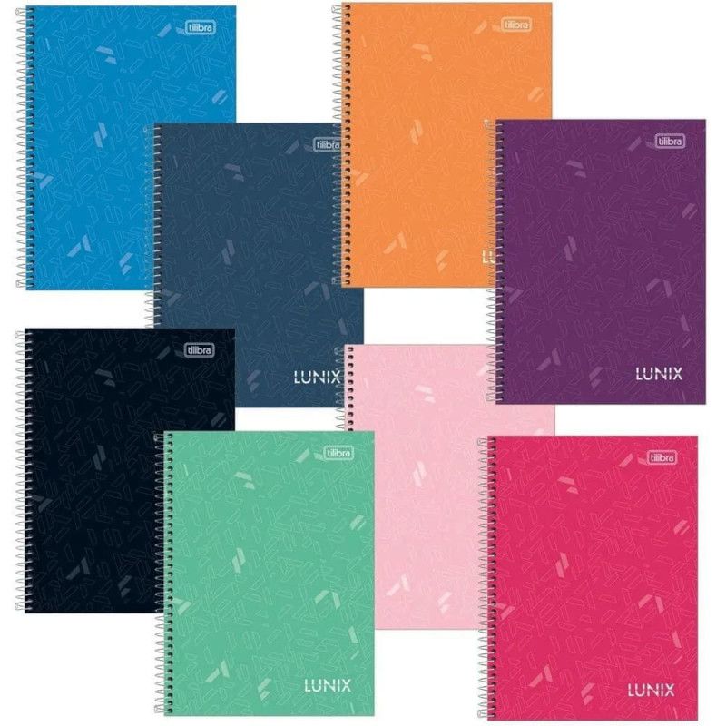 CADERNO ESPIRAL CAPA DURA 1/4 160FL LUNIX TILIBRA - REF. 34638 - PACOTE COM 4 UNIDADES