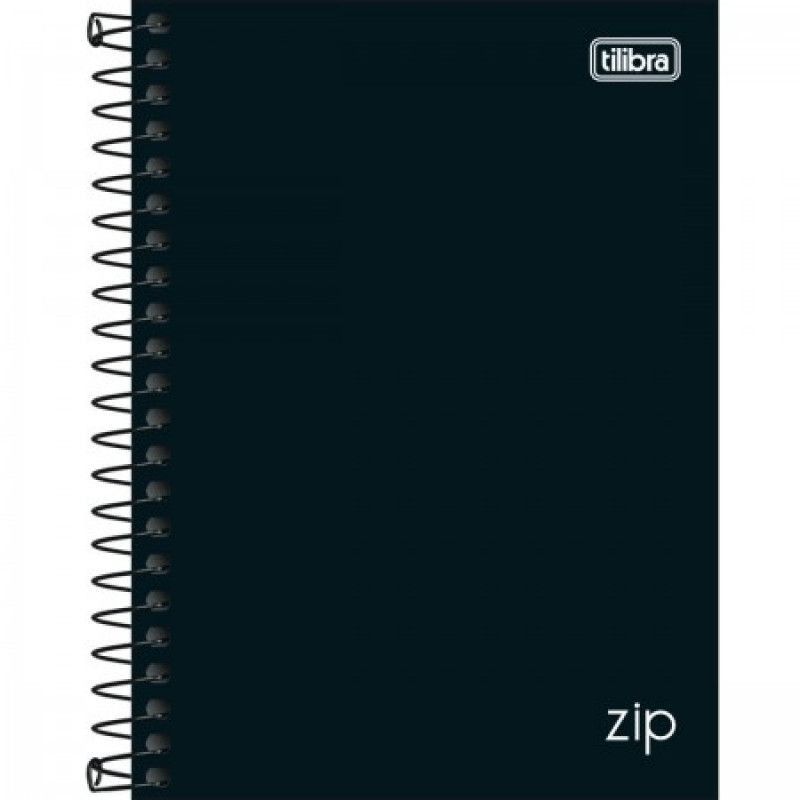 CADERNETA 80FL ESPIRAL CAPA DURA ZUP PRETO TILIBRA - REF. 351466 - PACOTE COM 4 UNIDADES