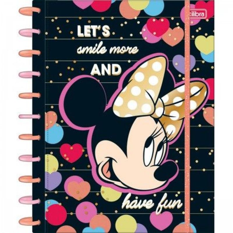 CADERNO 10 MATERIAS INTELIGENTE DISCO CONNECT MINNIE TILIBRA - REF. 34624 - 1 UNIDADE