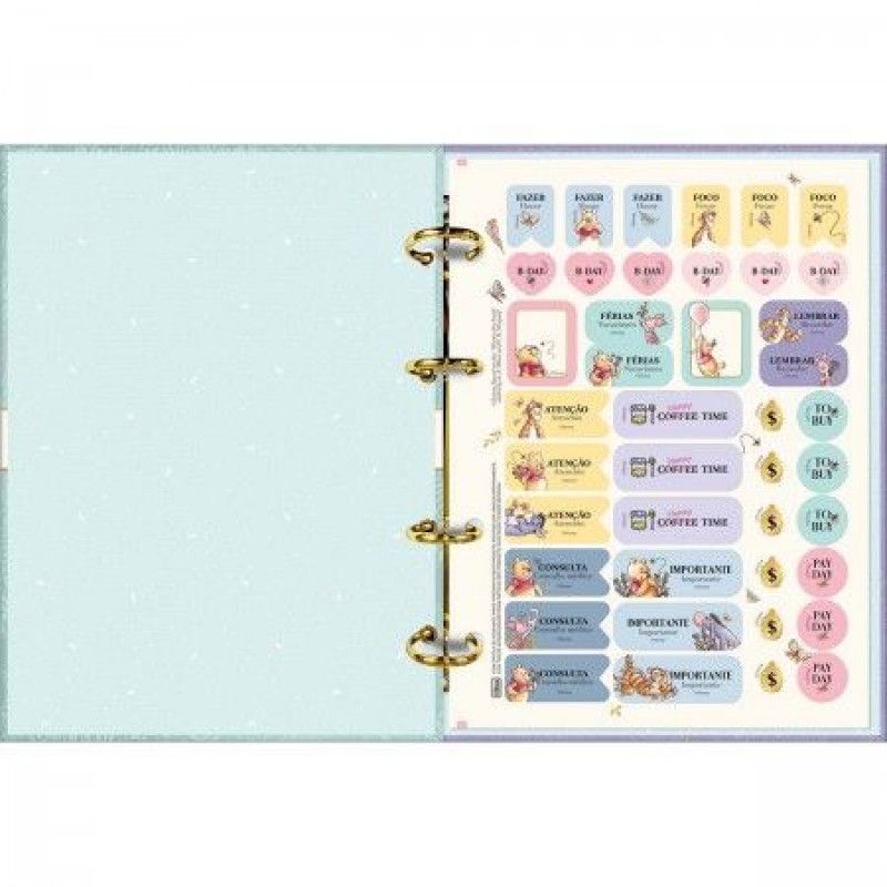 CADERNO ARGOLADO 80 FOLHAS COLEGIAL POOH TILIBRA - REF. 35138 - 1 UNIDADE