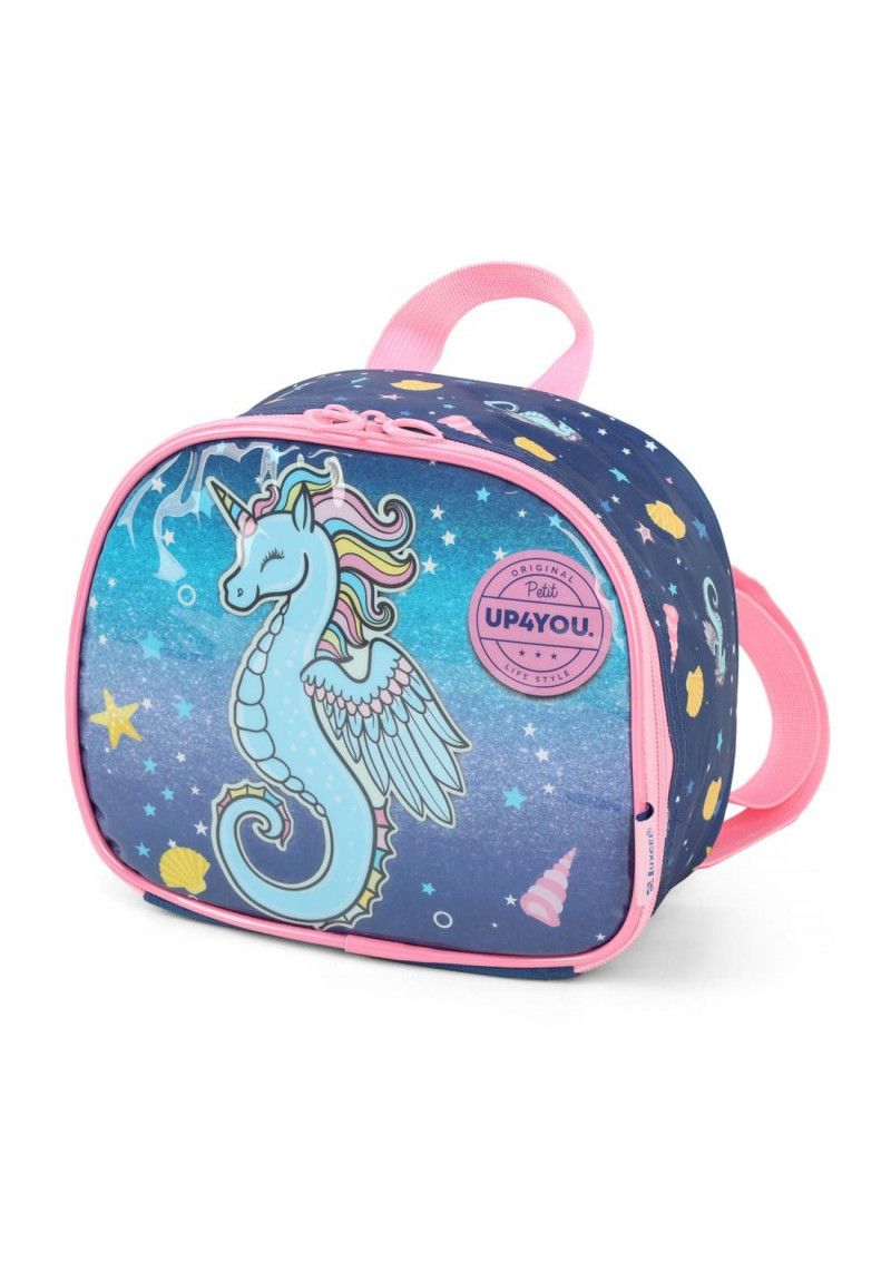LANCHEIRA DE COSTAS CAVALO MARINHO AZUL LUXCEL - REF. LA39393UP0200U - 1 UNIDADE