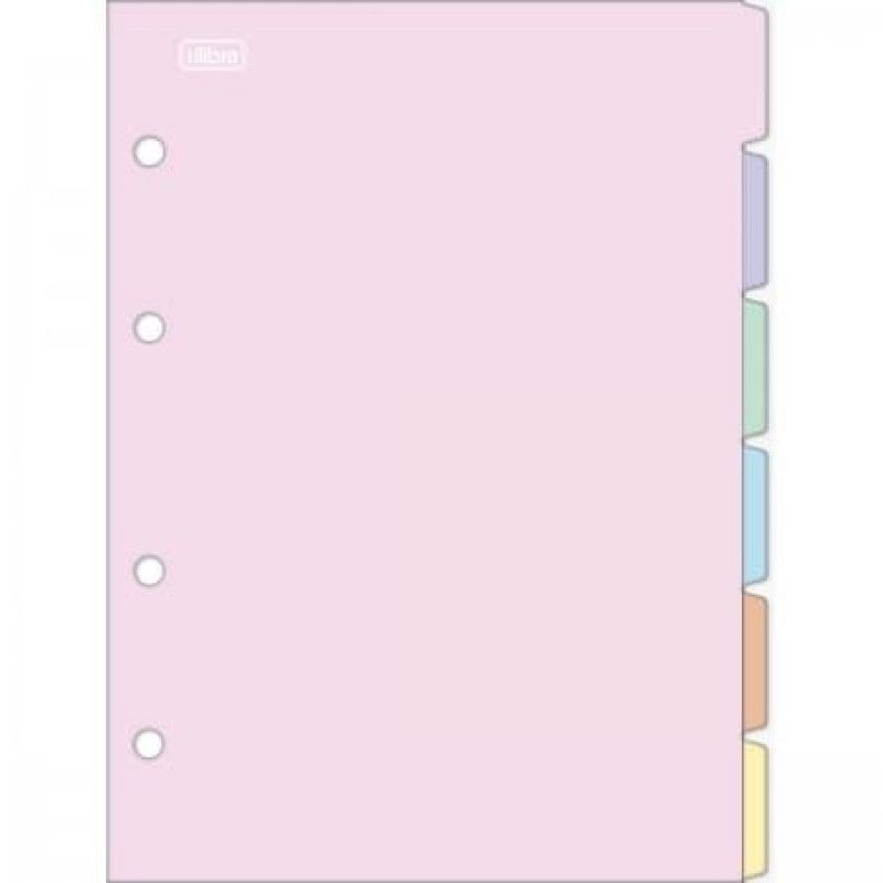 DIVISORIA COLEGIAL 6 DIVISOES CORES PASTEL TILIBRA - REF. 322644 - 1 UNIDADE