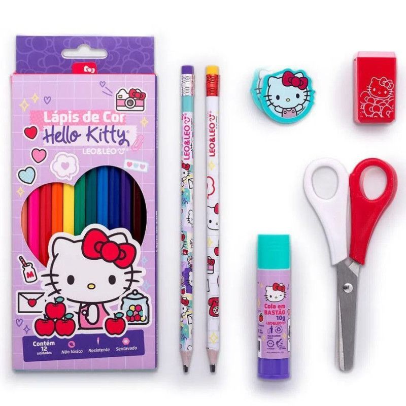 KIT ESCOLAR HELLO KITY C/7 LEO E LEO - 71616 UN COM 1 UN