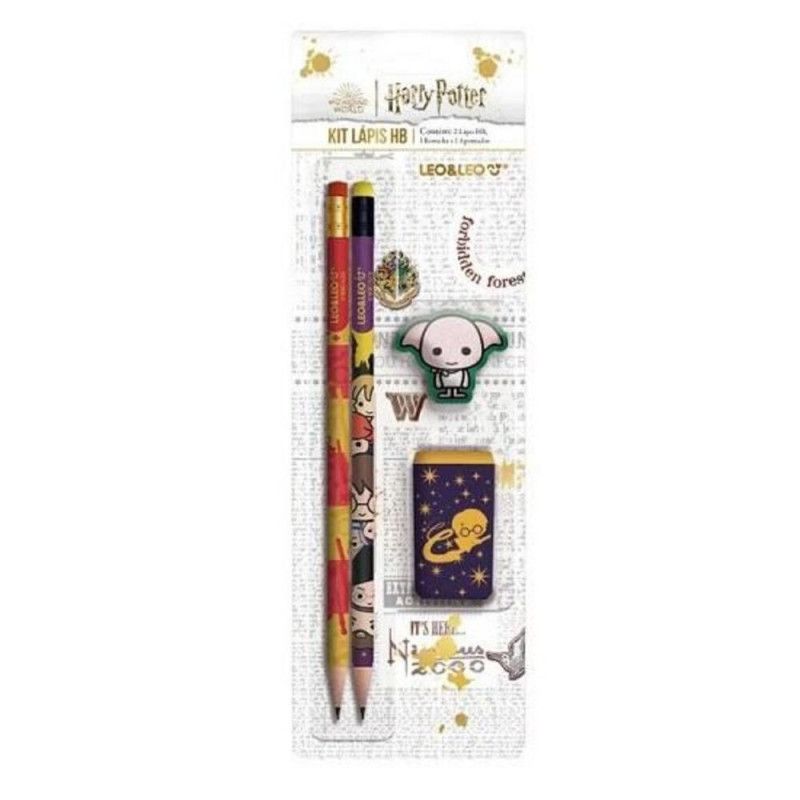 KIT ESCOLAR HARRY POTTER COM 4 PECAS LEO E LEO - REF. 71625 - CAIXA COM 24 UNIDADES