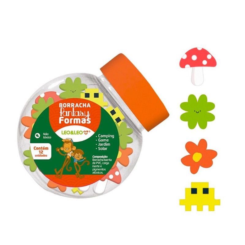 BORRACHA FANTASY FORMAS LEO E LEO - REF. 72208 - POTE COM 12 UNIDADES