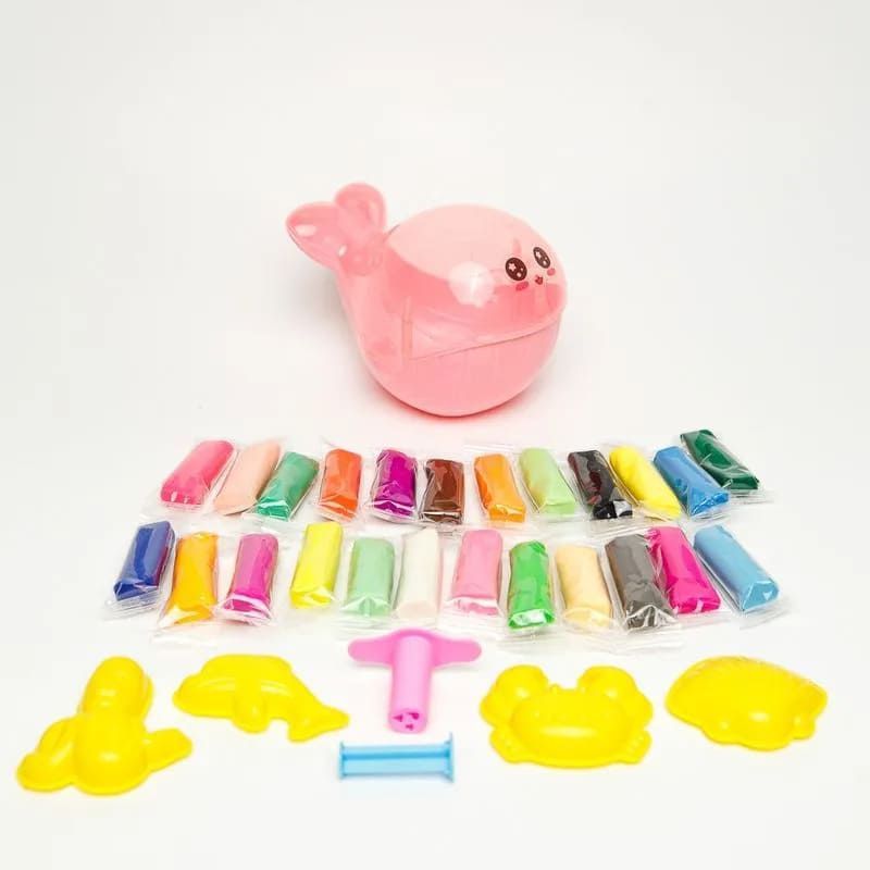 KIT MASSA DE MODELAR 24 CORES BALEIA FUNDO DO MAR LEO E LEO - REF. 72541 - CAIXA COM 6 UNIDADES